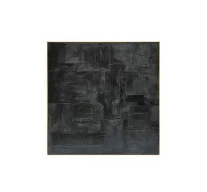 Hand-Painted Minimal Black Abstract Wall Art Canvas 140cm x 140cm by Cafe Lighting &amp; Living, a Prints for sale on Style Sourcebook