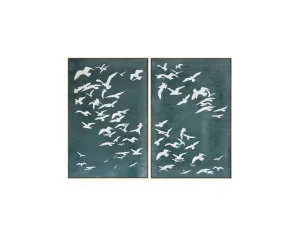 Hand-Painted Flock of Birds Wall Art Canvas 150cm x 100cm by Cafe Lighting &amp; Living, a Prints for sale on Style Sourcebook