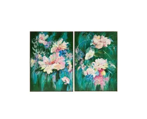 Hand-Painted Floral Set of Two Wall Art Canvas 140cm x 100cm by Cafe Lighting &amp; Living, a Prints for sale on Style Sourcebook