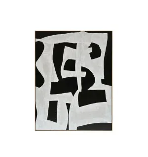 Hand-Painted Modern Black and White Abstract Wall Art Canvas 180cm x 140cm by Cafe Lighting &amp; Living, a Prints for sale on Style Sourcebook