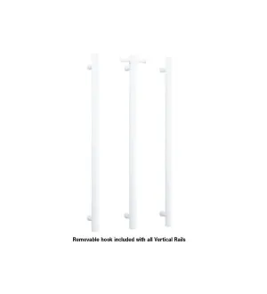 Round Vertical Single Heated Rail 240Volt Matt White 90cm x 14cm by Ablaze, a Towel Rails for sale on Style Sourcebook