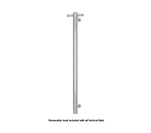 Round Vertical Single Non-Heated Towel Rail Polished 90cm x 14cm by Ablaze, a Towel Rails for sale on Style Sourcebook