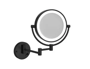 Wall Mounted Magnification Matt Black Mirror with Light by Ablaze, a Illuminated Mirrors for sale on Style Sourcebook