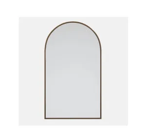 Arched Antique Brass Metal Frame Bathroom Mirror - 96cm x 56cm by ", a Vanity Mirrors for sale on Style Sourcebook