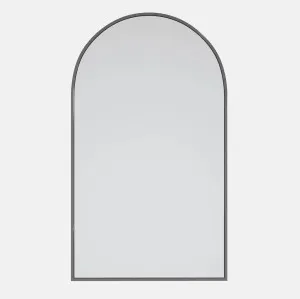 Arched Brushed Nickel Metal Frame Bathroom Mirror - 96cm x 56cm by ", a Vanity Mirrors for sale on Style Sourcebook