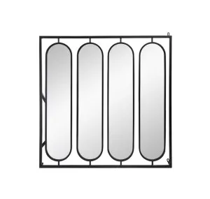 Black Metal Swivel Wall Mirror 91cm x 91cm by Dasch Design, a Mirrors for sale on Style Sourcebook