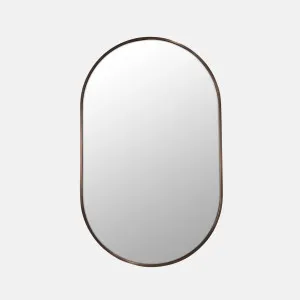 Antique Brass Pill Shape Bathroom Mirror - 90cm x 56 by ", a Vanity Mirrors for sale on Style Sourcebook