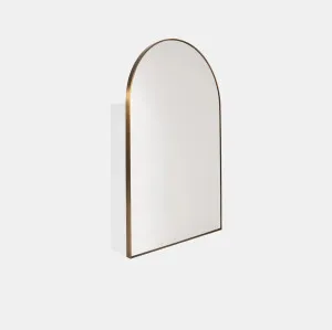 Amir Arch Mirror Cabinet Antique Brass 86cm x 56cm by ", a Vanity Mirrors for sale on Style Sourcebook