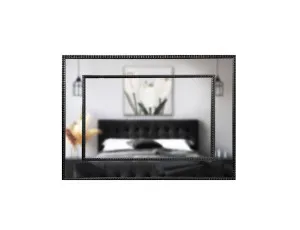 Large Black Beaded Wall Mirror 110cm x 140cm by Luxe Mirrors, a Mirrors for sale on Style Sourcebook