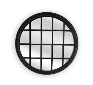 Black Window Style Wall Mirror 100cm by Luxe Mirrors, a Mirrors for sale on Style Sourcebook