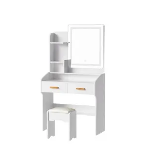 Alice Makeup Mirror Stool Set 147cm x 77cm by Luxe Mirrors, a Illuminated Mirrors for sale on Style Sourcebook