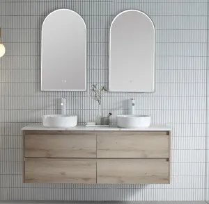 Matt White Arch 500D LED Mirror 90cm x 50cm by Remer, a Vanity Mirrors for sale on Style Sourcebook
