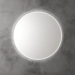 Touchless LED Round Mirror with Gun Metal Frame 90cm by Aulic, a Vanity Mirrors for sale on Style Sourcebook