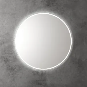 Touchless LED Round Mirror with Brushed Nickel Frame 90cm by Aulic, a Vanity Mirrors for sale on Style Sourcebook