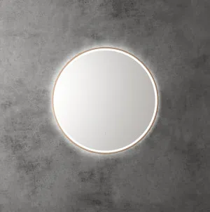 Touchless LED Round Mirror with Brushed Bronze Frame 70cm by Aulic, a Vanity Mirrors for sale on Style Sourcebook
