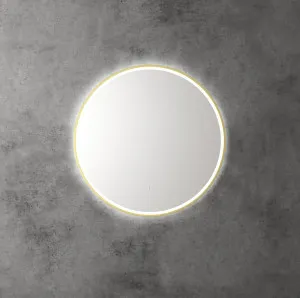 Touchless LED Round Mirror with Brushed Gold Frame 70cm by Aulic, a Vanity Mirrors for sale on Style Sourcebook
