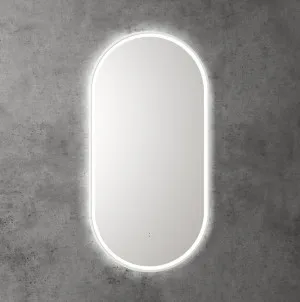 Touchless LED Pill Mirror with Matt White Frame 90cm x 45cm by Aulic, a Vanity Mirrors for sale on Style Sourcebook