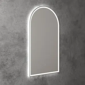 Touchless LED Arch Mirror with Brushed Nickel Frame 90cm x 50cm by Aulic, a Vanity Mirrors for sale on Style Sourcebook