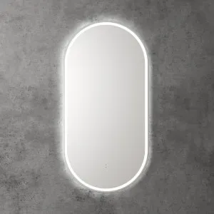 Touchless LED Pill Mirror with Brushed Nickel Frame 90cm x 45cm by Aulic, a Vanity Mirrors for sale on Style Sourcebook