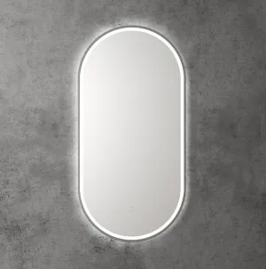 Touchless LED Pill Mirror with Gun Metal Frame 90cm x 45cm by Aulic, a Vanity Mirrors for sale on Style Sourcebook