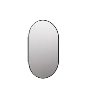 Anya Pill Shape Mirror Cabinet Black 96cm x 56cm by ", a Vanity Mirrors for sale on Style Sourcebook