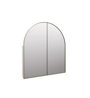 Amir Arch Mirror Cabinet Satin Brass 86cm x 76cm by ", a Vanity Mirrors for sale on Style Sourcebook