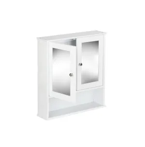 Bathroom Storage Cabinet with Mirror White 56cm x 58cm by Luxe Mirrors, a Shaving Cabinets for sale on Style Sourcebook