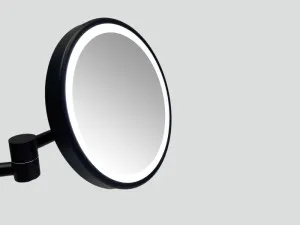 Illusion LED Mirror 5x Magnifier in Matt Black Frame - 203mm Dia by Remer, a Vanity Mirrors for sale on Style Sourcebook