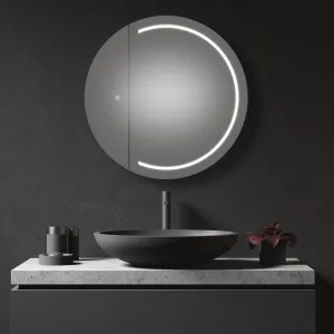 Pearl Round LED Mirrored Cabinet with Demister (Recessable) - 90cm Dia by Luxe Mirrors, a Vanity Mirrors for sale on Style Sourcebook