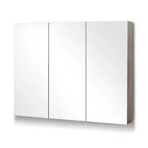 3 Door Mirrored Cabinet Wood Finish 90cm x 72cm by ", a Vanity Mirrors for sale on Style Sourcebook