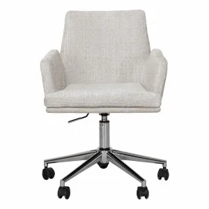 Kelsey Desk Chair in Juto Beige / Chrome Base by OZ Design, a Chairs for sale on Style Sourcebook