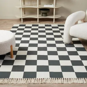 Kobie Checkerboard Rug - Khaki - Mocka by Mocka., a Contemporary Rugs for sale on Style Sourcebook