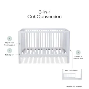 Maisie Scalloped White 3-in-1 Cot Conversion Bundle - Mocka by Mocka., a Cots & Bassinets for sale on Style Sourcebook