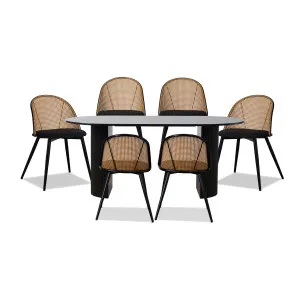 Eve Black Table and Avila Seven Piece Set - Mocka by Mocka., a Dining Sets for sale on Style Sourcebook