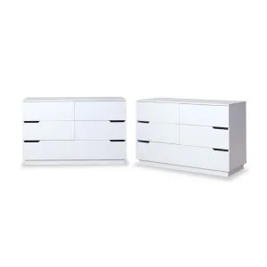Zack Six Drawer - White Bundle - Mocka by Mocka., a Dressers & Chests of Drawers for sale on Style Sourcebook