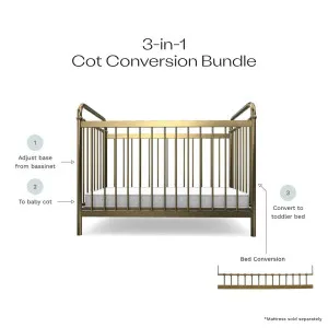Sonata Bronze 3-in-1 Cot Conversion Bundle - Mocka by Mocka., a Cots & Bassinets for sale on Style Sourcebook
