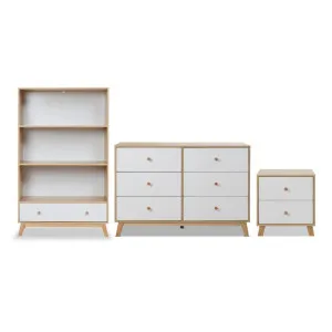 Aspen White/Natural Three Piece Bedroom Storage Set - Mocka by Mocka., a Beds & Bed Frames for sale on Style Sourcebook