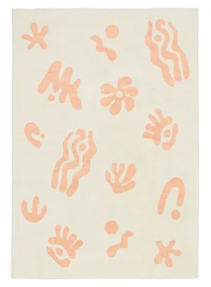Anadi Peach Abstract Washable Rug by Miss Amara, a Kids Rugs for sale on Style Sourcebook