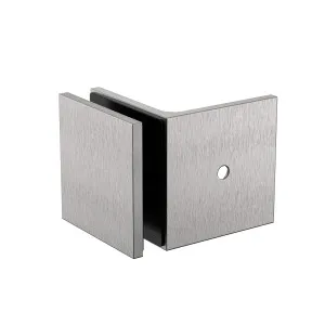 Industry 90 Degree Wall to Glass Bracket Satin Nickel by Estelle, a Shower Hinges for sale on Style Sourcebook