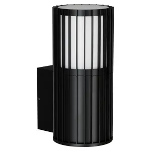 Calibo Bright?? Cylinder Outdoor LED Wall Light with Linear Fin Detailing - Black by Calibo, a Wall Lighting for sale on Style Sourcebook