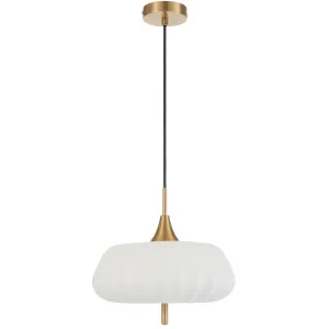 Telbix Lasian Modern Pendant with Fluted Resin Shade - White by Telbix, a Lighting for sale on Style Sourcebook