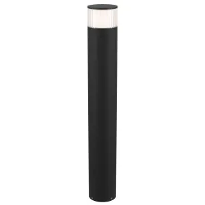 Telbix Malabo Outdoor LED Bollard Light with Ribbed Diffuser - Black by Telbix, a Outdoor Lighting for sale on Style Sourcebook
