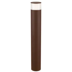 Telbix Malabo Outdoor LED Bollard Light with Ribbed Diffuser - Rust by Telbix, a Outdoor Lighting for sale on Style Sourcebook