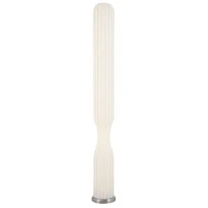 Telbix Sagero Sculptural LED Floor Lamp with Ribbed Detail - Nickel by Telbix, a Lamps for sale on Style Sourcebook