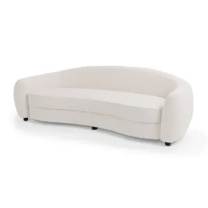 Brisol 3.5 Seater Velvet Curved Sofa in Cream White by Luxo Furniture, a Sofas for sale on Style Sourcebook
