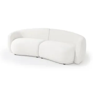 Talor 2 Seater Modular Curved Velvet Sofa in Cream White by Luxo Furniture, a Sofas for sale on Style Sourcebook