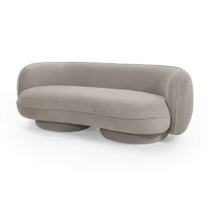 Torven 3 Seater Curved Velvet Sofa in Warm Beige by Luxo Furniture, a Sofas for sale on Style Sourcebook