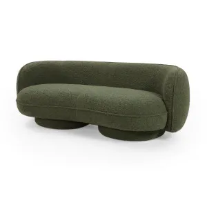 Torven 3 Seater Curved Boucle Sofa in Dark Forest Green by Luxo Furniture, a Sofas for sale on Style Sourcebook