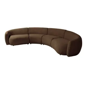 Talor 4 Seater Modular Curved Velvet Sofa in Warm Taupe Brown by Luxo Furniture, a Sofas for sale on Style Sourcebook