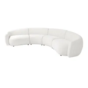 Talor 4 Seater Modular Curved Velvet Sofa in Cream White by Luxo Furniture, a Sofas for sale on Style Sourcebook
